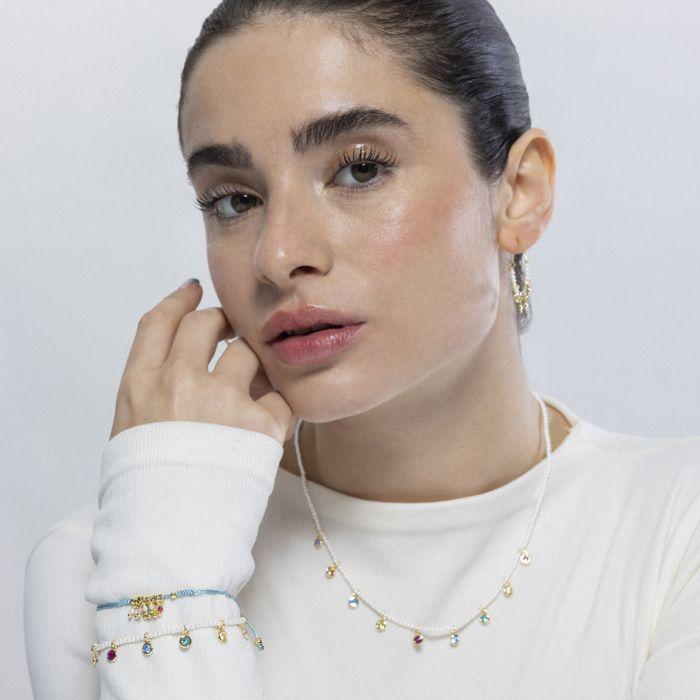 Bracelet - LUXENTER - Alori - Argent 925 - Finition or Jaune 18k - Perles Blanches