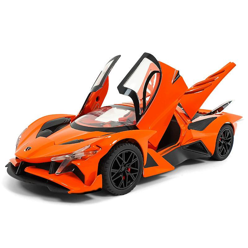 1:24 Scale Bolide EVO Senna Spray Car Model Toy Alloy Diecast Music Light Pull Back Models Vehicle Toys for Children's Gifts