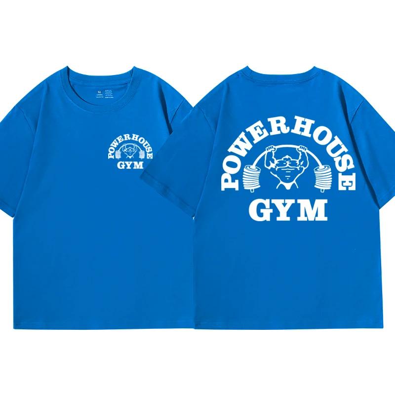 Powerhouse Gym Graphic T-shirt Men Women Clothes Funny Oversized Short Sleeve Tee Shirts Harajuku Geek Fitness Vintage T Shirt