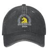 Vintage Boston Marathon 2024 Baseball Caps Men Women Distressed Denim Washed Headwear Outdoor All Seasons Travel Hat