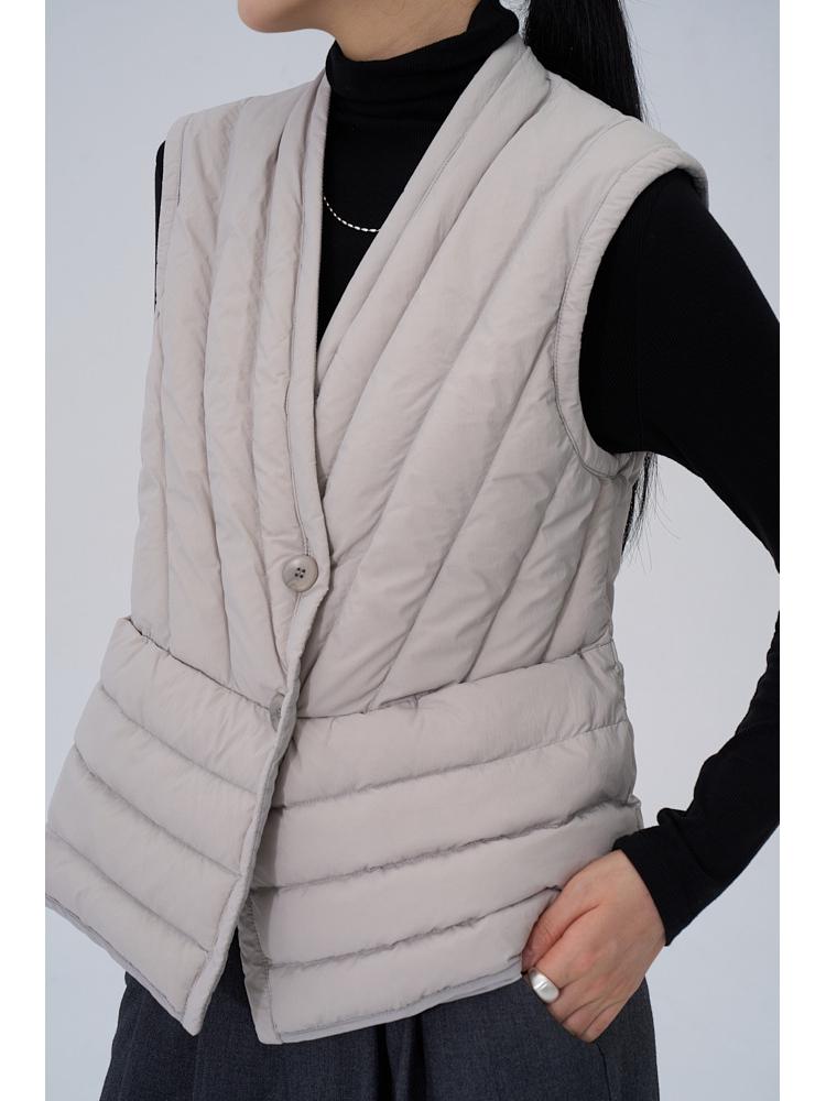 Damen V-Ausschnitt Petite Daunenweste - Herbst/Winter Ärmellose Oberbekleidung