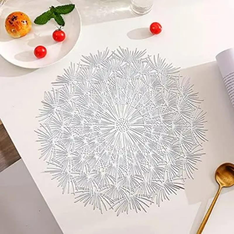Placemat Elegant Tablemats Dandelion Flower Shape Placemats PVC Place Mats For Kitchen Dining Table Holiday Party