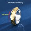 999 Sterling Silber Sechseckiger Rotierbarer Mantra Ring für Herren - Entspannungs Zeigefinger Geschenk