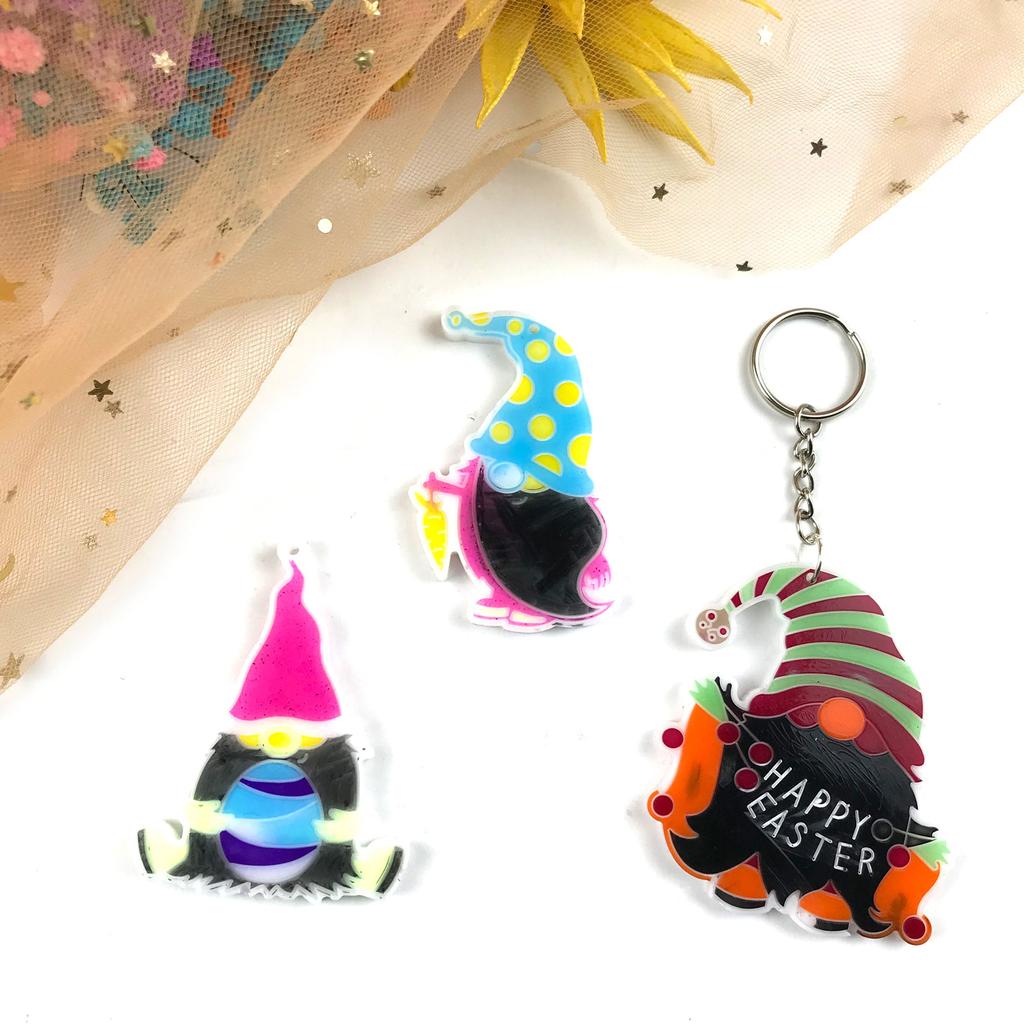 Shiny Glossy Silicone Resin Molds Easter Dwarf Keychain Mold DIY Keychain Pendant Jewelry Epoxy Resin Crafting Molds