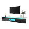 TV Cabinet, High-Gloss TV Cabinet, Color-Coordinated with Black and White, Featuring Color-Changing LED Light, Home