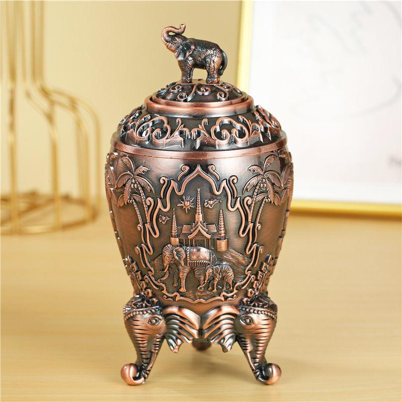 Automatic Push-type Toothpick Box Alloy Elephant Toothpick Holder Dresser Desktop Organizer Display Party Decoration Unique Gift