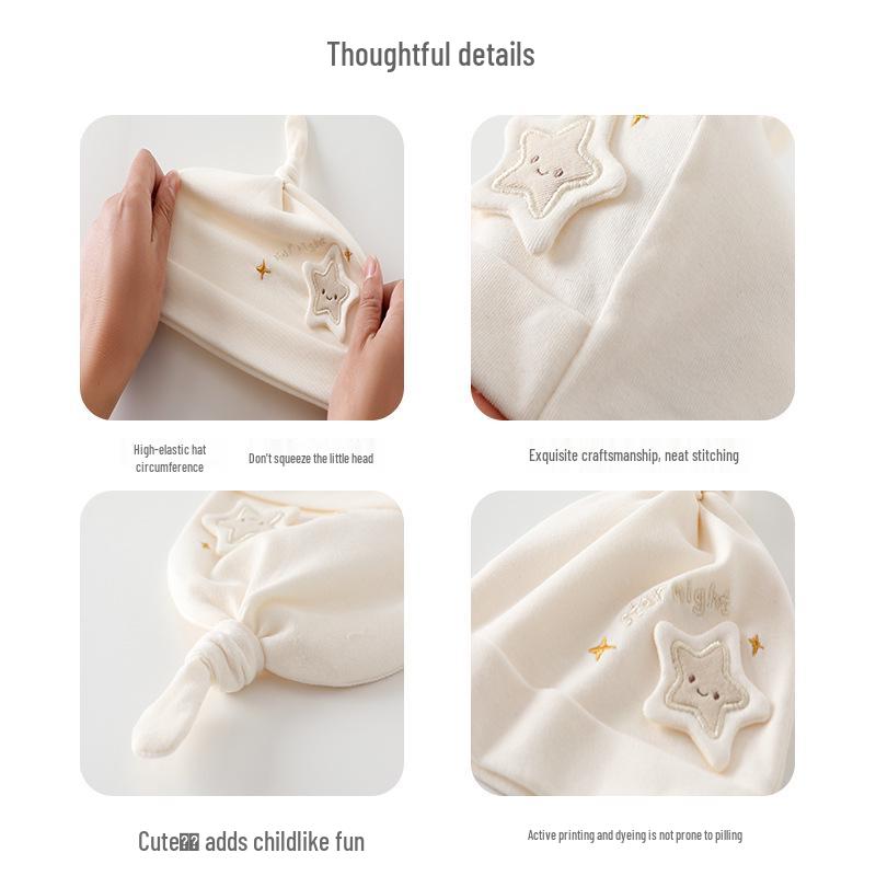 Newborn 0-3 Months Double Layer Baby Hat for Spring & Autumn – Protects Fontanelle