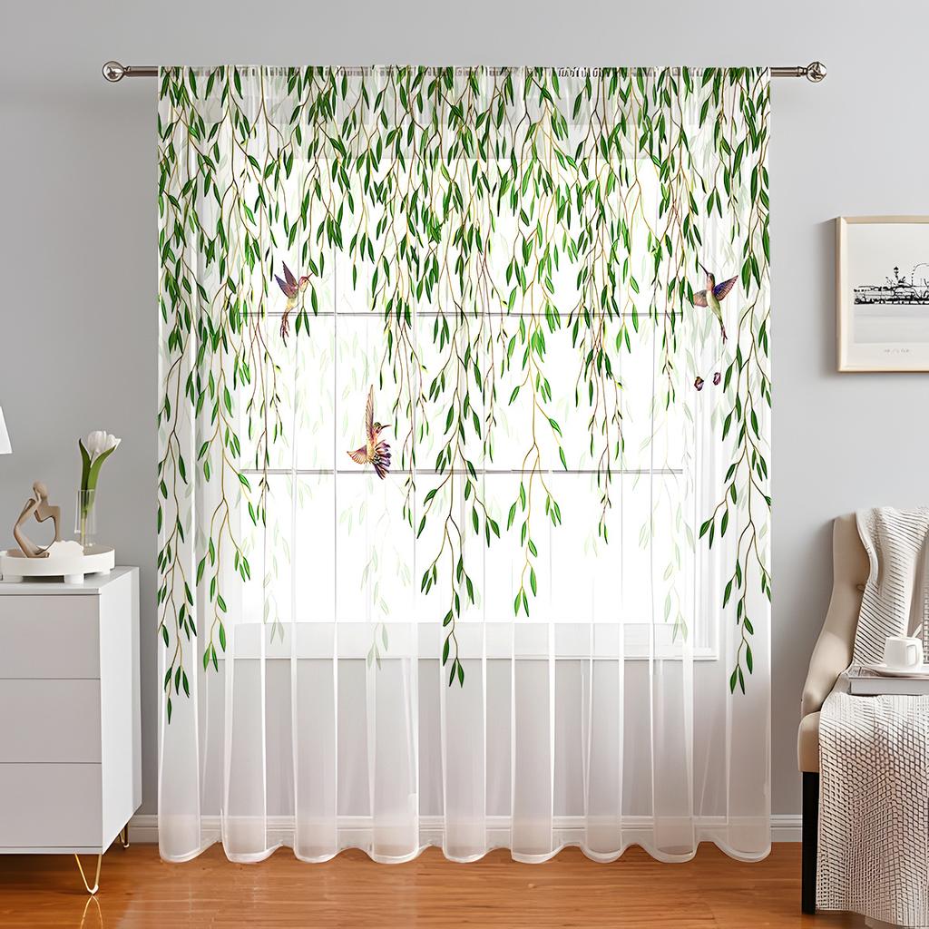1PC Wildflowers Curtain Home Decoration Spring Floating Window Curtain Suitable for Kitchen, Coffee Shop, Living Room,