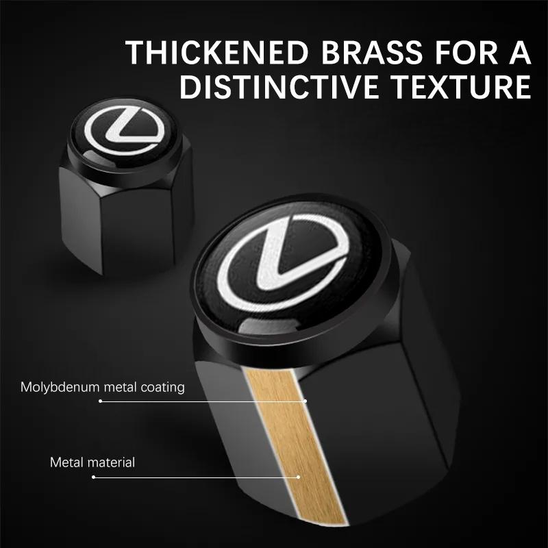 4 Stück 3D Metall Rad Reifen Ventilkappen staubdichte Abdeckung für Lexus ES GS GX IS LS LX 460 RC 300h RX270 350 450h RC Auto Zubehör