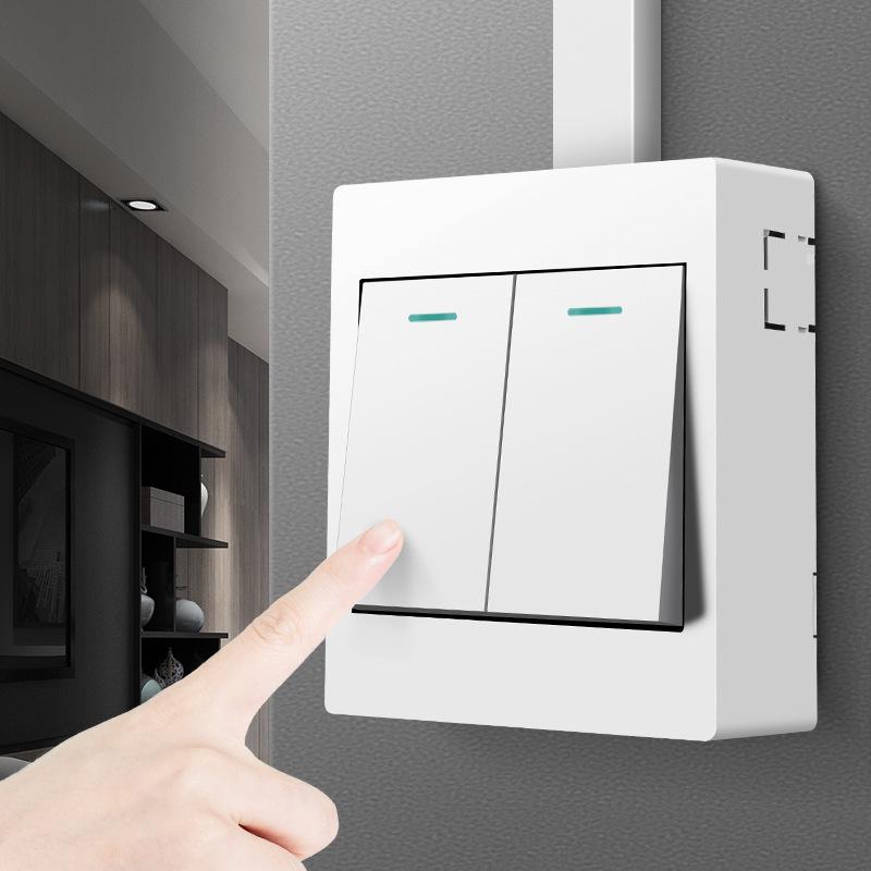 86 Type Double Gang Double Throw Wall Switch & Socket Panel with Exposed Wiring & Five Holes