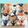 Adorable Plush Police Bear Keychain Cute Stuffed Animal Doll For Bags And Keys