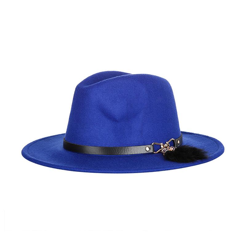 2025 New Fashion Men Fedoras Women's Fashion Jazz Hat Summer Spring Black Woolen Blend Cap Outdoor Casual Hat Adjustable Size