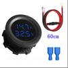 Kebidumei Car Round Temperature Voltmeter 12-24V Auto Voltage Meter Display Digital Measurement Car Motorcycle Boat Thermometer