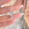 Ice Blue Rhinestone Perfume Bottle Necklace – Elegant Clavicle Chain Gift for Women