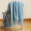 Nordic Knitted Throw Blankets with Tassels Khaki Cream Grey Vintage Blankets Luxury Bed Sofa Couch Oversized Bedspread Cover
