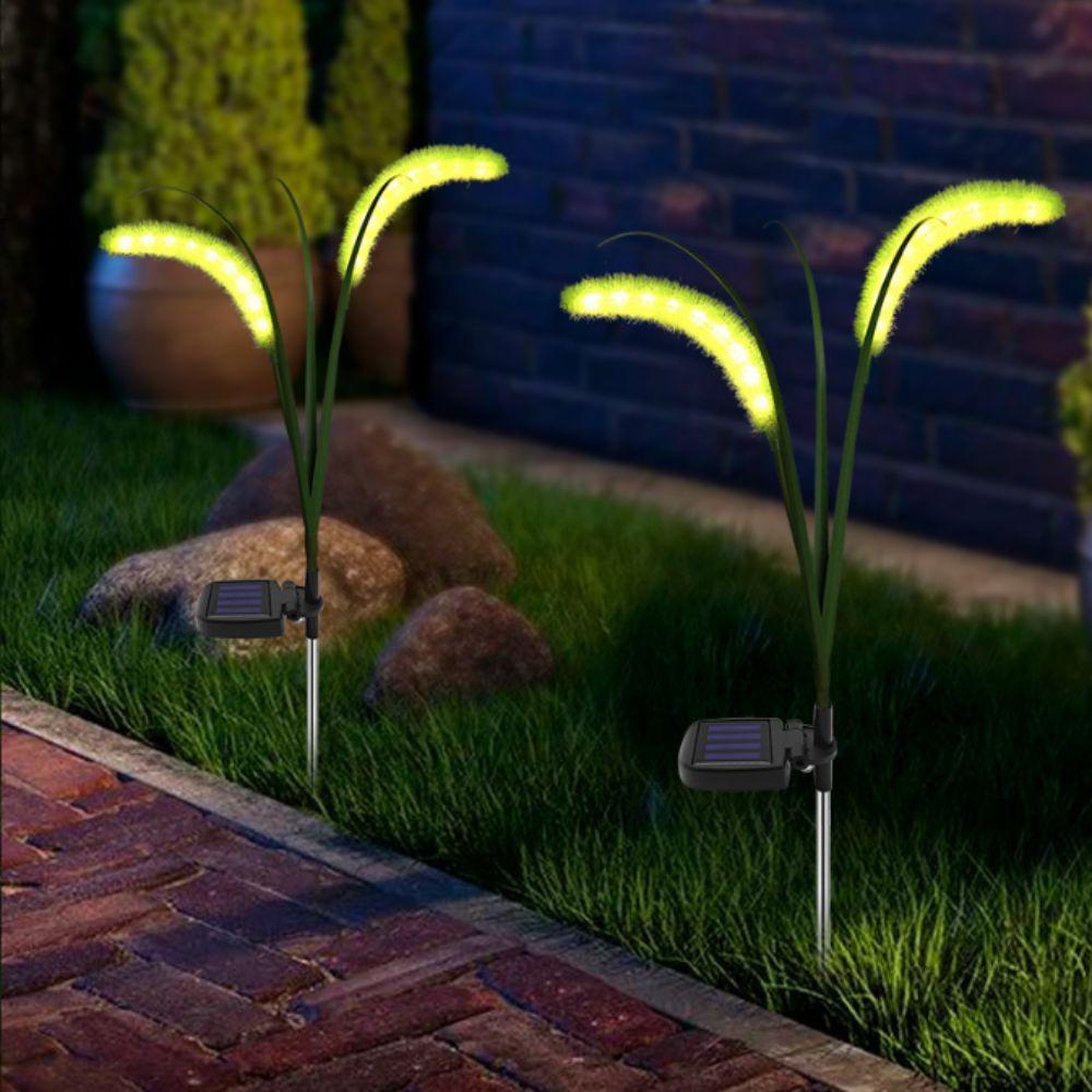 Solar Powered Solar Powered Light LED Light Fiber Optic Dog Tail Grass Lamp Waterproof Ground Plug Outdoor Light Country House