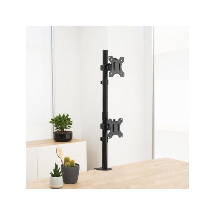 Soporte De Mesa TooQ DB1233TNV-B Para 2 Monitores 13-32" Vertical Acero Negro