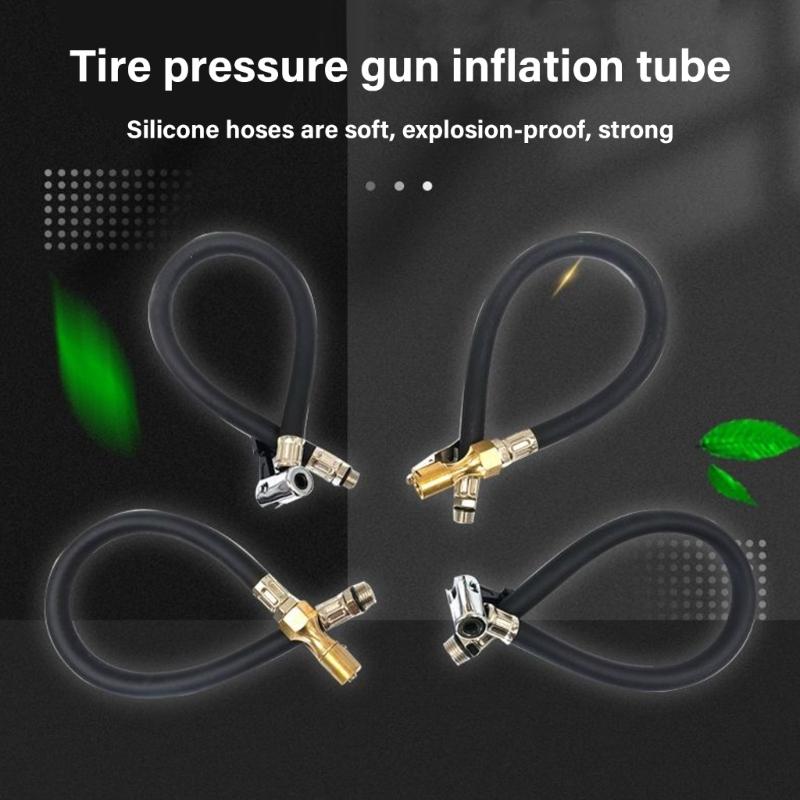 Extension Tire Inflator Hose, With Quick Release Button,Air Pumps Pipe Tube Quick Inflation Chuck Adapter