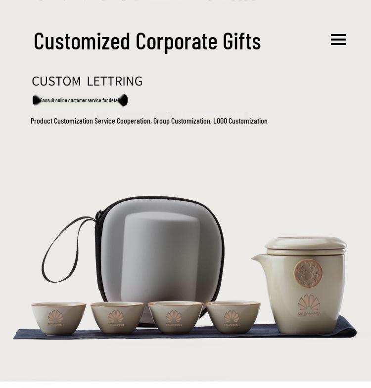 Compact Ru Kiln Travel Tea Set: Portable Quick-Brew Teapot & Teacups for One