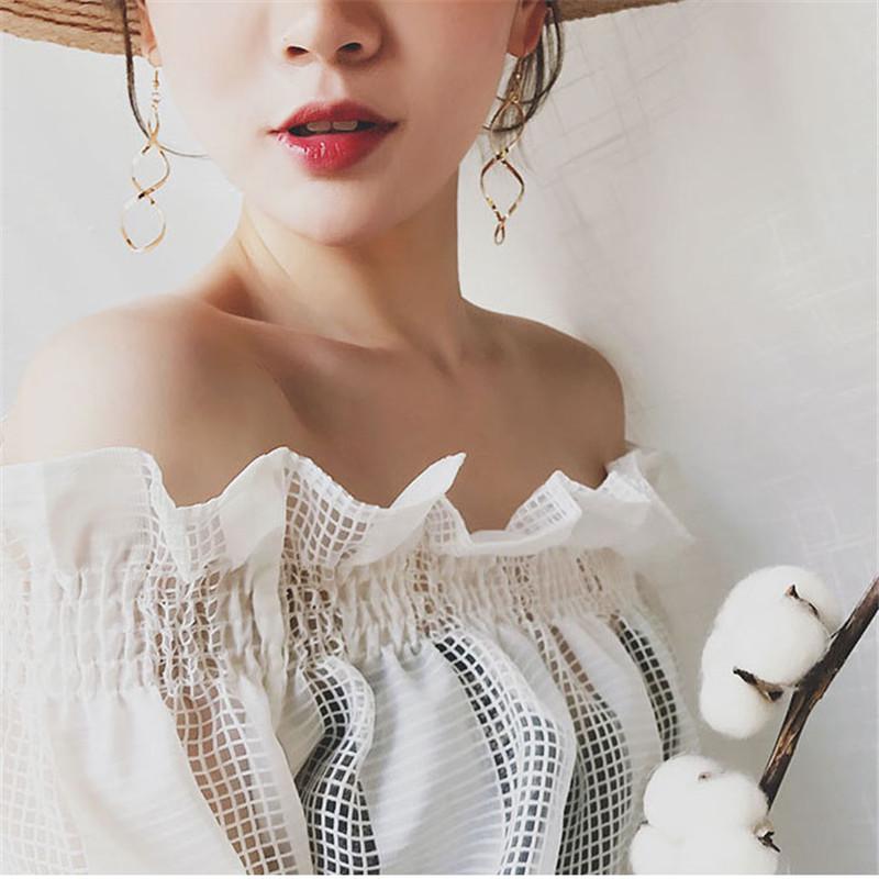 Spiral Wave Curve Earrings Women Minimalist Personality Statement Earrings Drop Earrings Women Jewelry