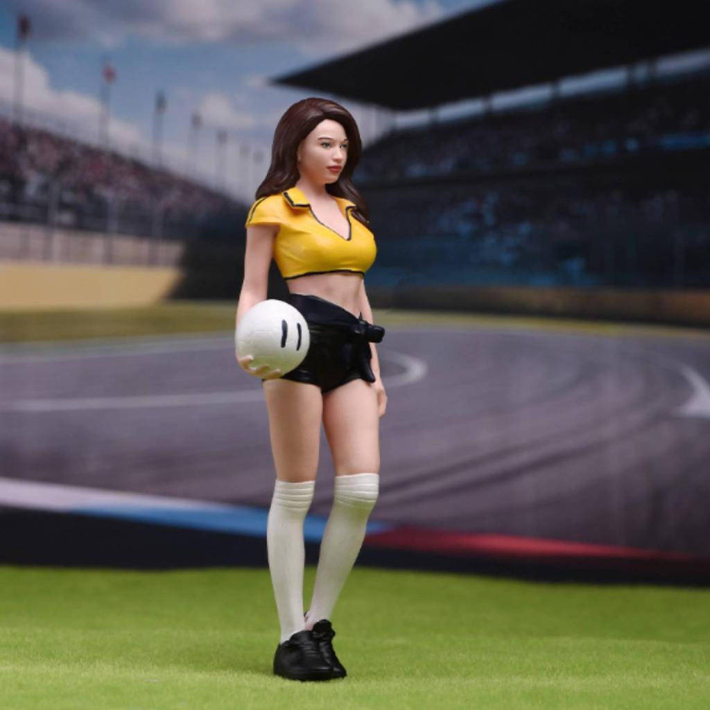 Soccer Figurine with Ball Realistic Mini Figurines Display Model Compact