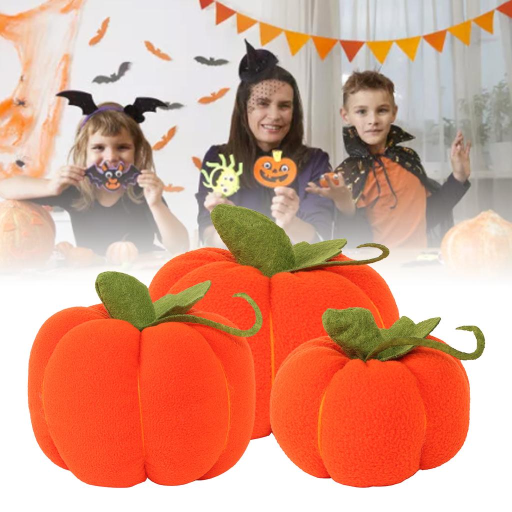 Pumpkin Plush Toy Simulation Vibrant Color Soft Pumpkins Fabric Ornament for Halloween Party Supplie