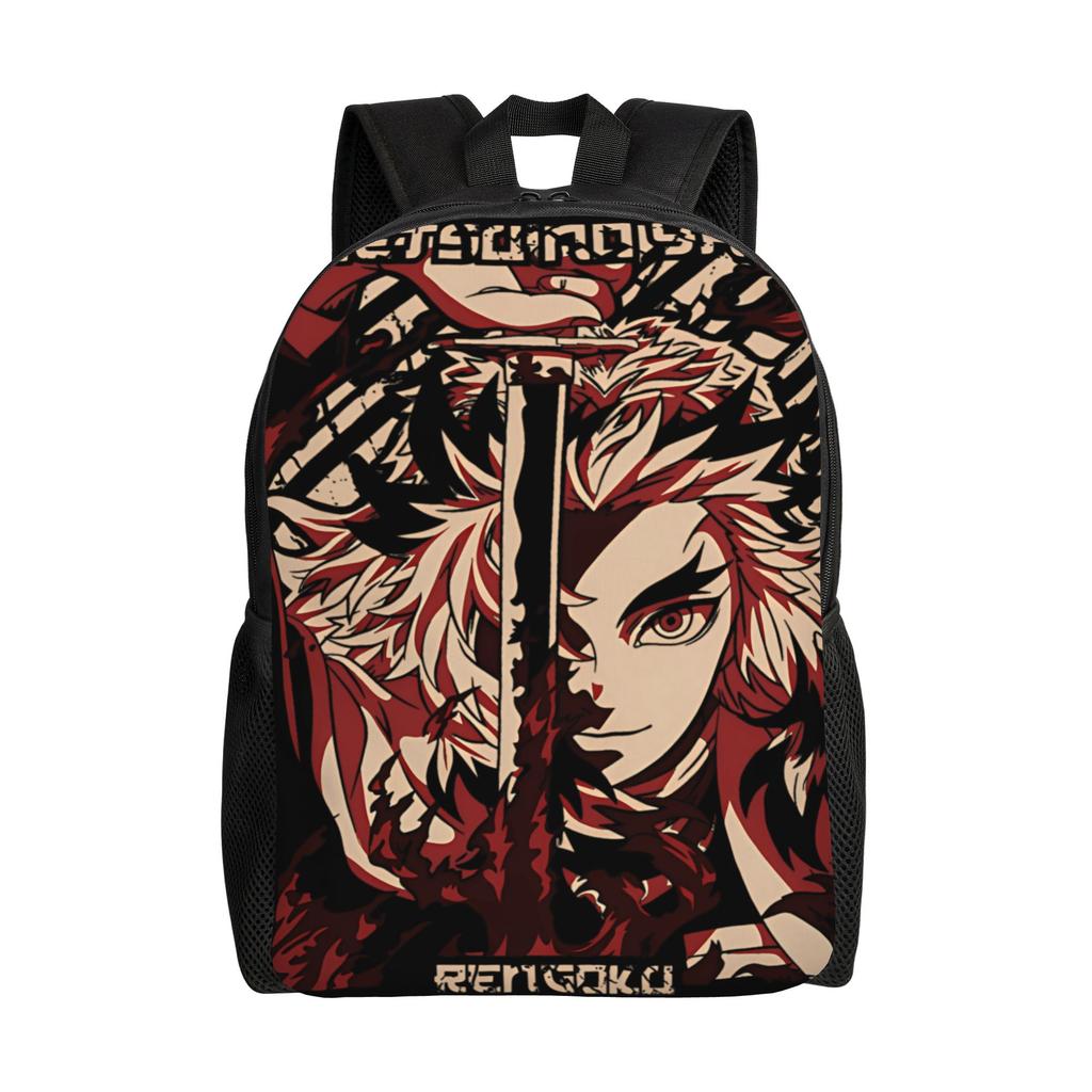 Demon Slayered Backpack Anime Characters Boy Polyester University Backpacks Print Streetwear School Bags Rucksack
