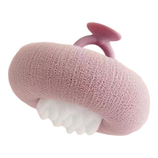 

Щетка для ванны с подсолнухом и кольцом на присоске Супер мягкий шарик для ванны 2-в-1 Очищающий массажный отшелушивающий душ фиолетовый