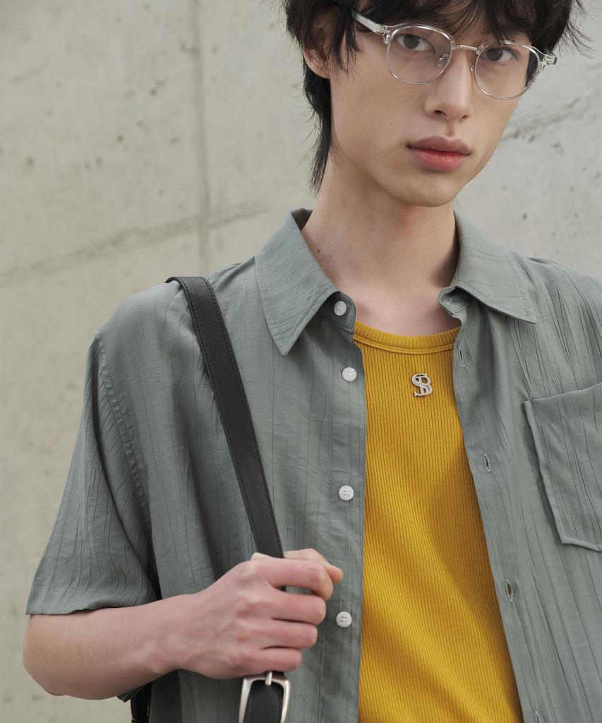 SENTAIR Wave Seersucker Cooling Short Sleeve Shirt_Green