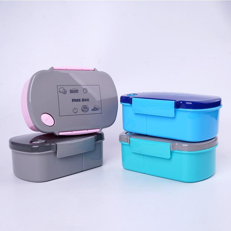 3-Compartment Bento Box With Utensils Leakproof PP Lunch Container Microwave Safe 800ml Portable Food Storage Work School