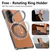 Leather for Magsafe Phone Case for Samsung Galaxy Z Fold 8 Ultra 7 6 360 Rotating Ring Stand Shockproof Hinge Protection Cover