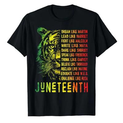 Juneteenth Shirt Träume wie Anführer Black History Unisex T-Shirt Afroamerikaner Melanin Black Pride Bekleidung Neuheit T-Shirt Geschenk