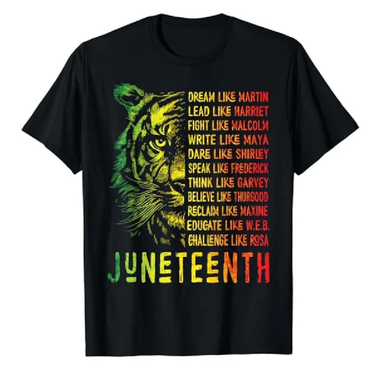 

Juneteenth Shirt Dream Like Leaders Black History Unisex T-Shirt African American Melanin Black Pride Apparel Novelty Tee Gift XXXXXL чорний