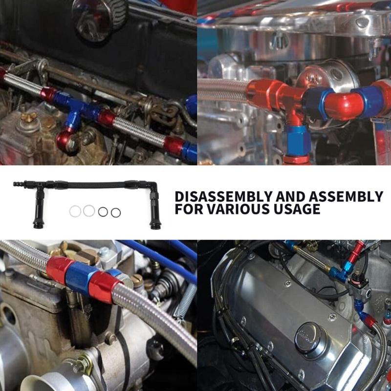Vergaser Vergaser Schwarzer Geflochtener Kraftstoffschlauch Doppelzufuhr Doppelpumpen-Set AN6 Dreifachverbinder Vergaser-Kits für 4150