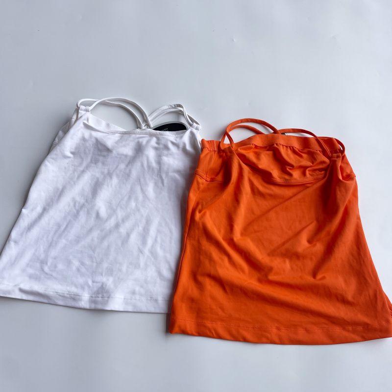 

Yoga Sports Cami Is of Great Quality Orange + White 2 pieces All yards