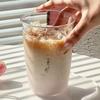 Tazza da Caffè Trasparente in Vetro da 420 ml Resistente al Calore in Vetro Borosilicato Alto Tazza da Latte Bicchiere per Birra Latte Acqua Cocktail Tazze da Bevanda