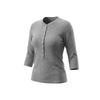 HeyHenry Damen Slim Fit Henley-Kragen 3/4 Ärmel Unifarbenes Oberteil