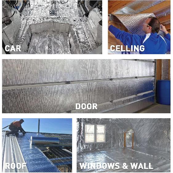 MOTUKA 40" x 80" 118mil Single Reflective Foil Insulation Foam Core Heat Radiant Barrier 21.53 sqft Aluminum Foil Finish White Foam Heat Shield