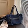 Large Capacity Commuter Tote Bag Women's Denim Shoulder Crossbody Bag