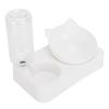 Pet Double Food Feeder Water Drinking Bottle 15 degrees    Tilted Neck   Cat Dog Feeding Bowl