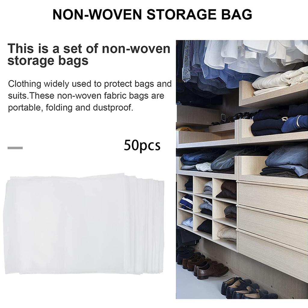 50pcs Travel Shoes Organizers Disposable Shoe Storage Bags Portable Drawstring Bags for Drying Shoes Luggage Organizer