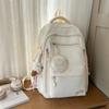 schoolbag schoolbag female solid color small fresh middle and high school students multi-compartment backpack campus college student backpack