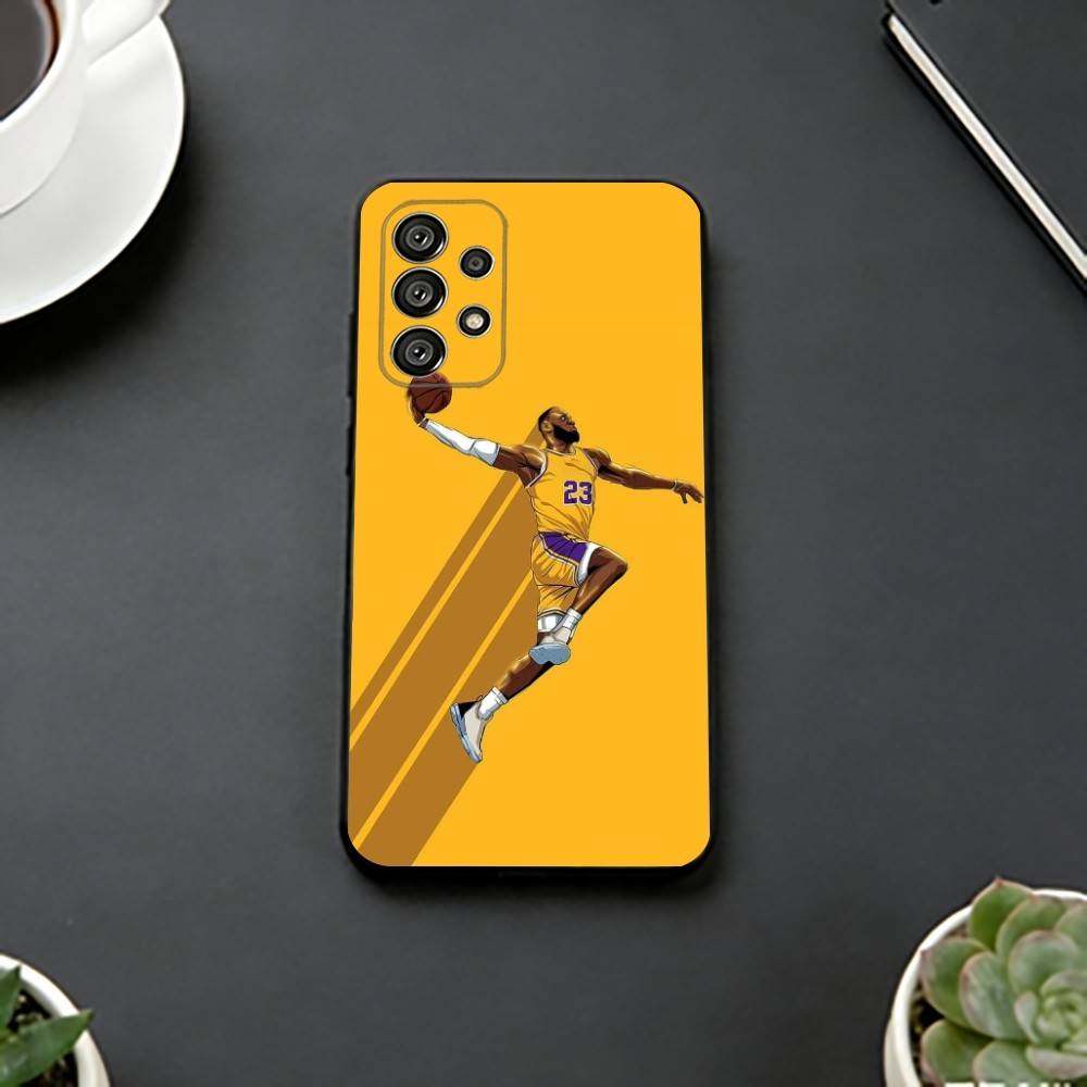 Sport Basketball L-LeBron James Handyhülle Schwarzes Silikon Weich Für Samsung S25,S24,S21,S22,S23,S30,Ultra,S20,Plus,Fe,Lite