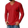 Men's V-Neck Long Sleeve Casual Shirt for Everyday Comfort