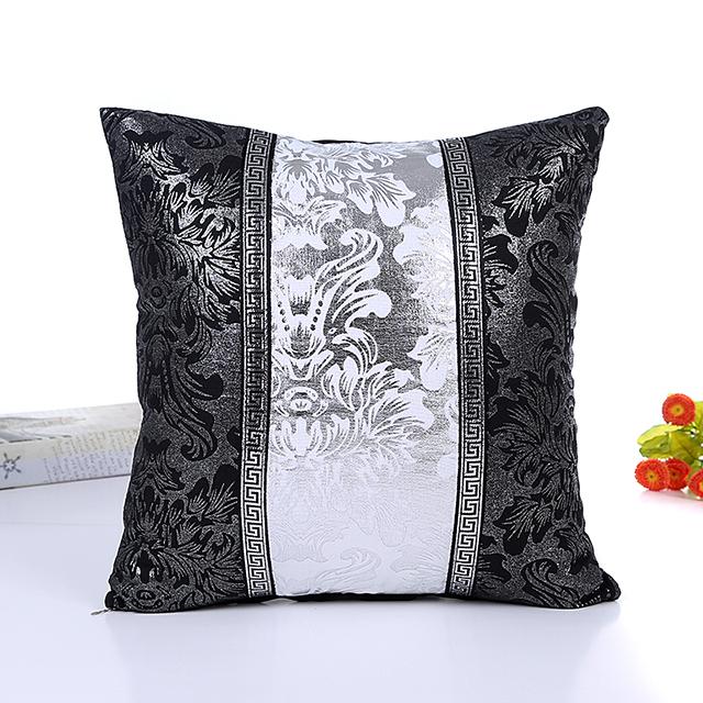 Роскошный винтажный черный и серебряный декоративный чехол для подушки с цветочным принтом чехол для автомобильного дивана декор наволочка домашние наволочки 450mm450mm 1756₽