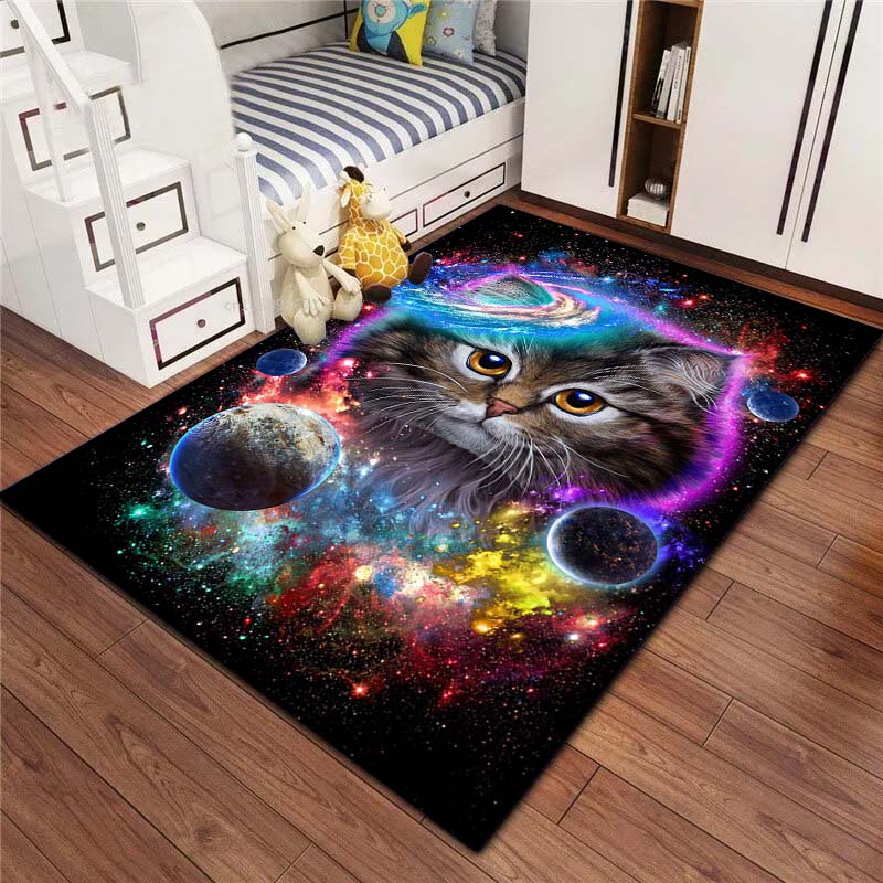 Customizable Cartoon Cat Print Bathroom Floor Mats, Non-slip Decorative Bathroom Mats, Comfortable Door Mats, Living Room Carpet