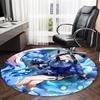 1pc Genshin Impact Furina1 Print Round Carpet Chair Round Carpet Suitable for Bedroom Living Room Home Decorative Carpet