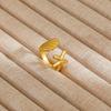 1Pcs Stainless Steel Ring Set with Zirconia, Metal Style Finger Ring, Index Finger Ring