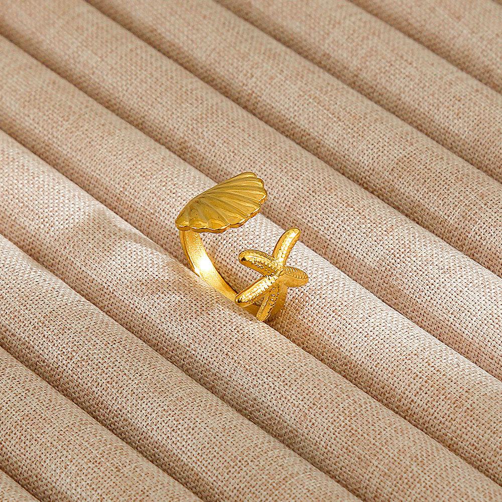 1Pcs Stainless Steel Ring Set with Zirconia, Metal Style Finger Ring, Index Finger Ring