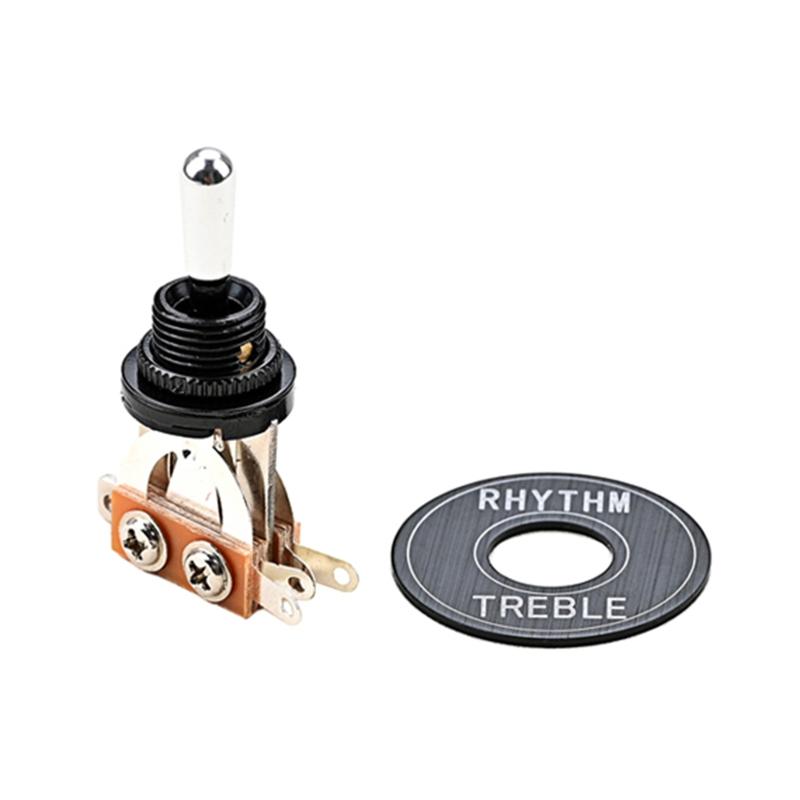 

3 Way Short Straight Guitar Toggle Switch Pickup Selector with Washer-Ring Black Knobs Electric Guitars Accessories 1